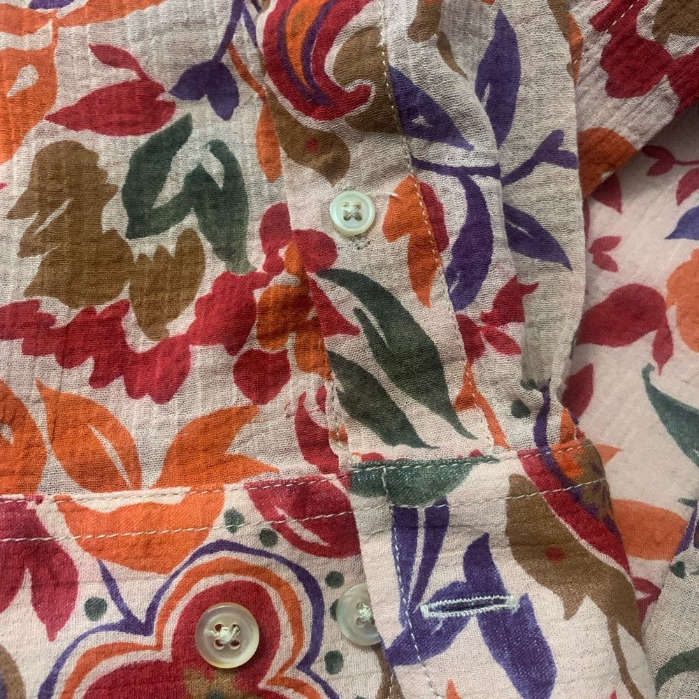 Ralph Lauren Vibrant Floral Blouse - Red, Orange, Purple - Picture 4 of 4